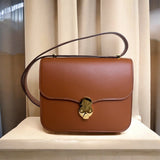Eynou Aura Bag – Handcrafted in Brown Full-Grain Leather with Gold Accents